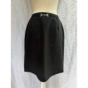 Danielle B Pencil Skirt Women Black Horsebit Buckle Back Zip Made in USA Size 10
